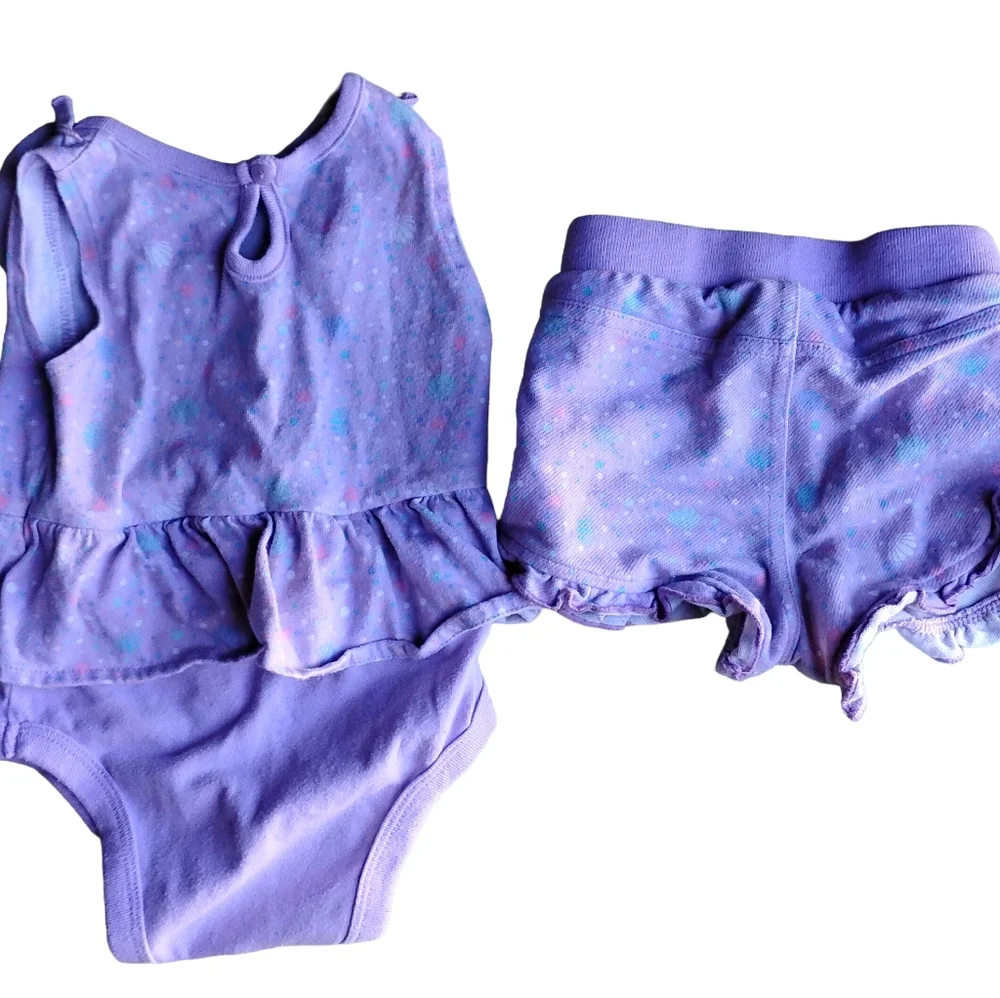 Garanimals Purple Ruffled Baby Outfit 2 Pc 12 Months